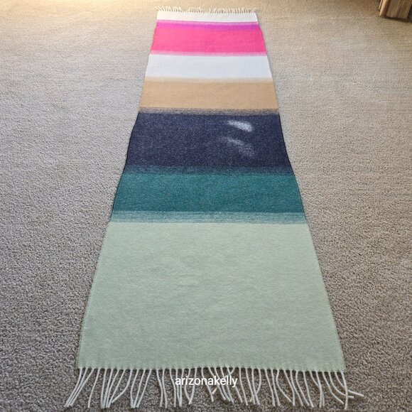 NWOT J. Crew Scarf With Ombre Stripes Italy Wool Blend - Picture 14 of 14